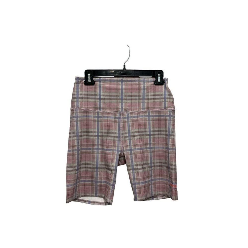 P.E Nation Plaid Women Shorts - Pink and Gray
